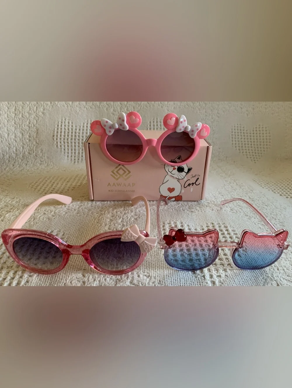AAWAAP 3Pcs 3 different designs Kids Sunglasses Polarized UV Protection